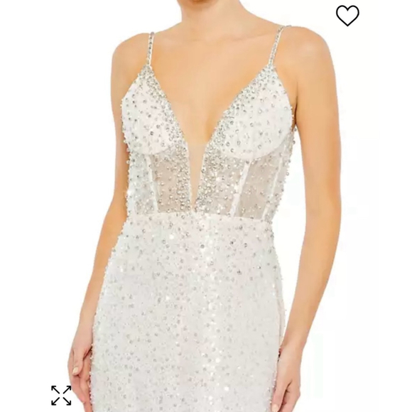 Mac Duggal White Sequin Gown - Picture 2 of 11